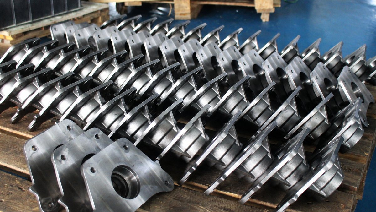 Custom machined mechanical components ready for inspection