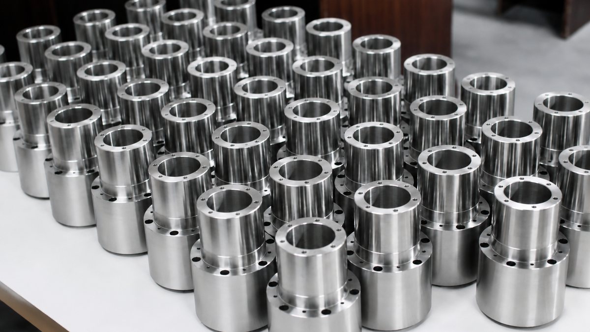 Batch of precision cylindrical CNC parts with consistent surface finish