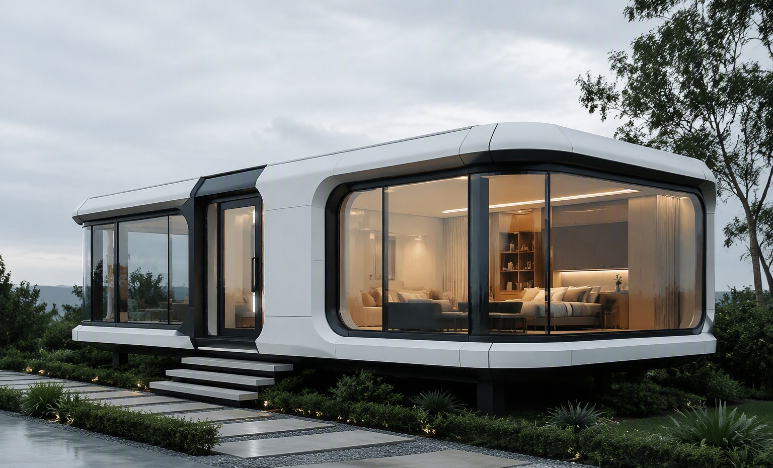 Modern capsule house exterior concept